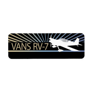 Vans RV-7-flygplan Returadress Etikett