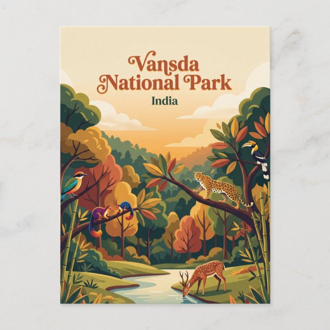 Vansda nationalpark Indien Vykort (Framsida)