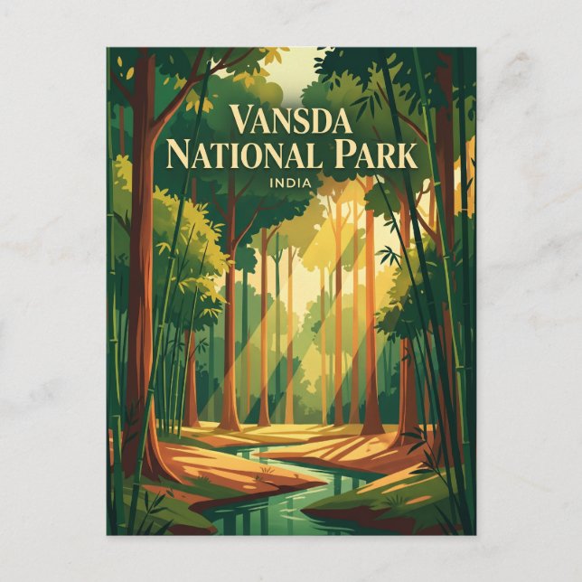 Vansda nationalpark Indien Vykort (Framsida)