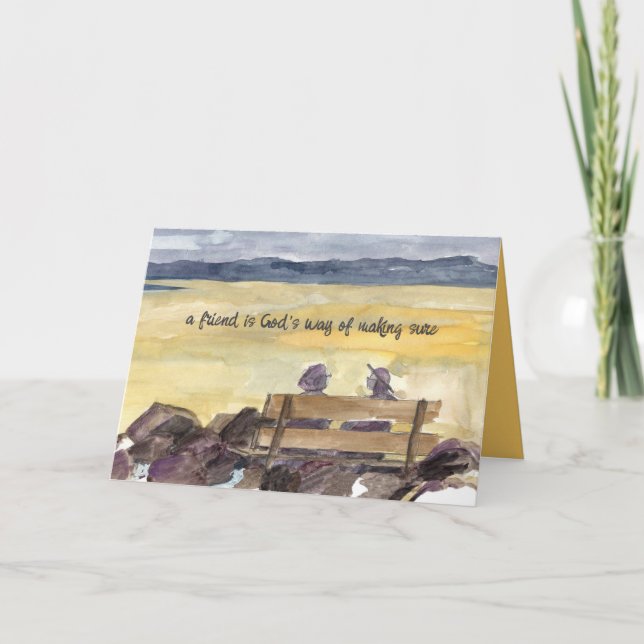 Vänskap A Friend är Guds sätt kvinnor Sunset Sjö Kort (Framsida)