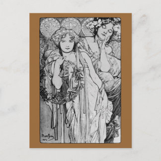 Vänskap ~ Alphone Mucha ~ 1904 Vykort