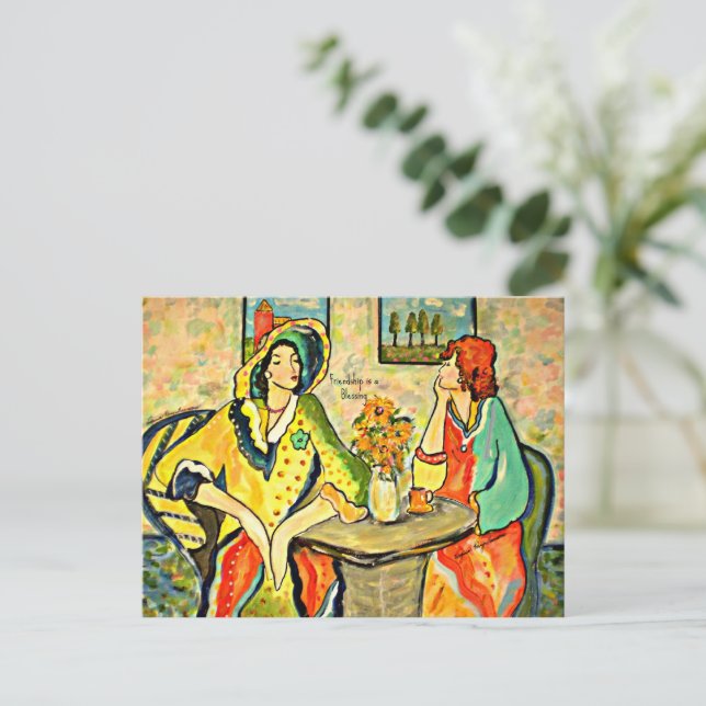 Vänskap är en välsignelse vykort (Stående Fram)