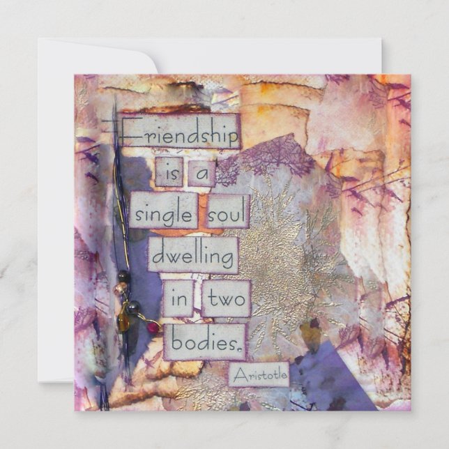 Vänskap är ett enda själs platta kort (Framsida)