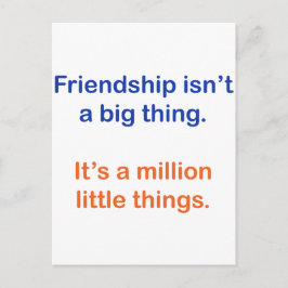 Vänskap är inte ett stort sak. vykort