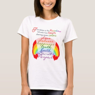 Vänskap är regnbågens BFF-utläggningsdesign T-shirt