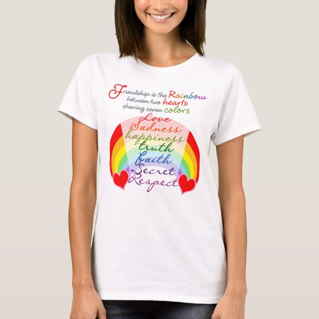 Vänskap är regnbågens BFF-utläggningsdesign Tee (Framsida)