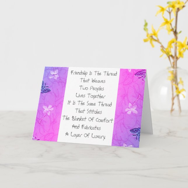 Vänskap är tråd kort (Gul blomma)