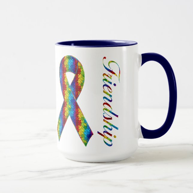 Vänskap Autism Ringer Mugg (Höger)