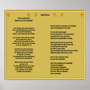 Vänskap av Kahlil Gibran Poster