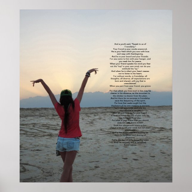 Vänskap av Kahlil Gibran Poster (Framsidan)