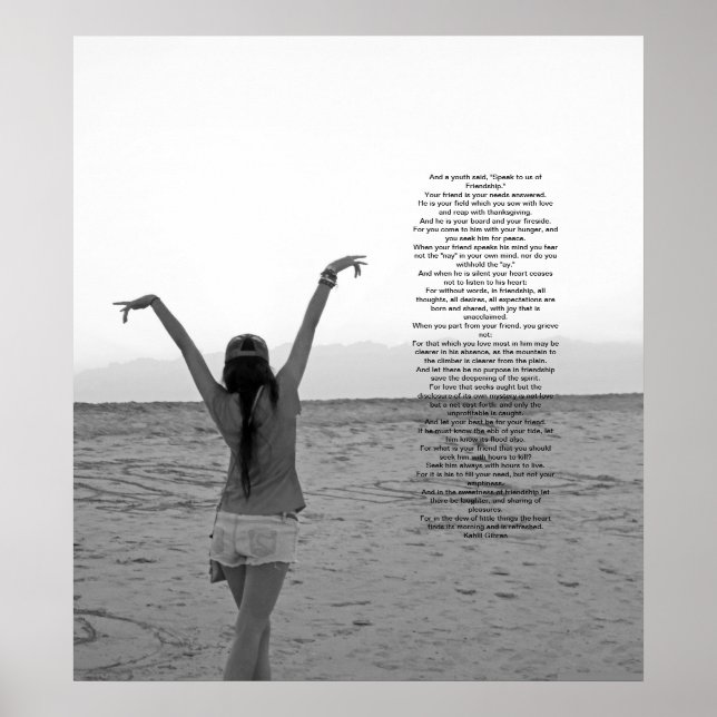 Vänskap av Kahlil Gibran Poster (Framsidan)