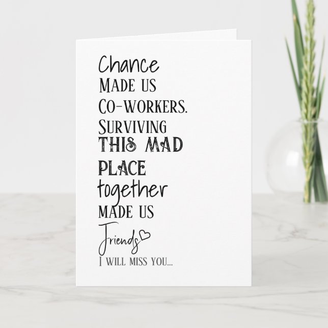 Vänskap av medarbetarfack för Tack Kort (Framsida)