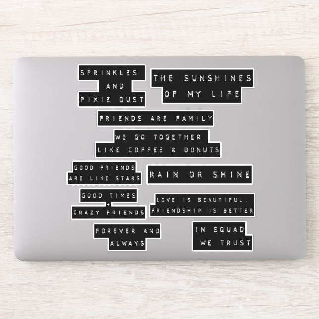 Vänskap av offertbeskrivningar för omgiven etikett (Dator)