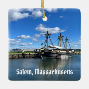 Vänskap av Salem frakt i Salem Massachusetts Julgransprydnad Keramik