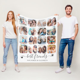 Vänskap BEST FRIENDS-skript Hearts 16 Photo Fleecefilt