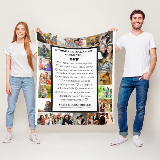 Vänskap | BFF 22 Fotokollage Fleecefilt (På plats)