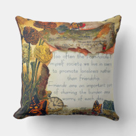 Vänskap Blandat medieflöde Butterflies Collage Kudde