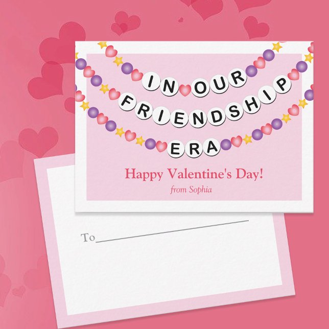 Vänskap Bracelet Classroom Valentine Anteckningskort (Skapare uppladdad)