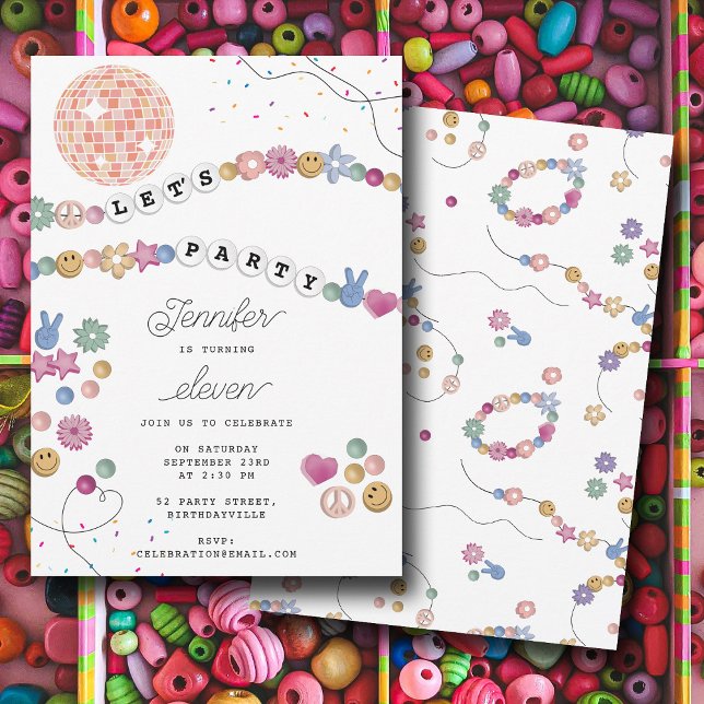 Vänskap Bracelet Girl Jewelry Födelsedagsfest Inbjudningar (Friendship Bracelet Girl Jewelry Birthday Party Invitation)