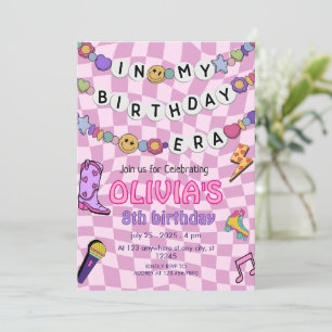 Vänskap Bracelet Girls Birthday Retro Groovy Inbjudningar