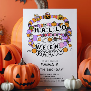 Vänskap Bracelet Halloween Birthday Inbjudningar