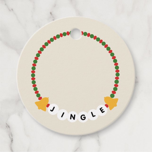 Vänskap Bracelet Jingle Klockor jul Gåvor Etiketter (Framsida)