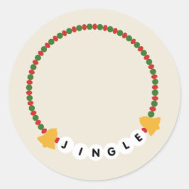 Vänskap Bracelet Jingle Klockor jul Runt Klistermärke