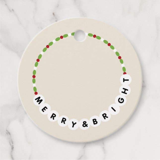 Vänskap Bracelet Merry och Bright jul Gåvor Etiketter (Framsida)