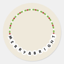 Vänskap Bracelet Merry och Bright jul Runt Klistermärke