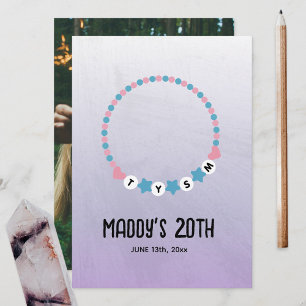 Vänskap Bracelet TYSM Lila på födelsedagen Tack