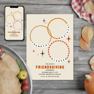 Vänskap Bracelets Friendsgiving Thanksgiving Inbjudningar