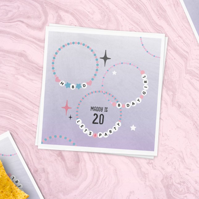 Vänskap Bracelets Lila Birthday Pappersservett (Skapare uppladdad)