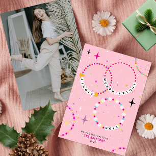 Vänskap Bracelets Rosa Julfoto Inbjudningar