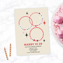 Vänskap Bracelets Rosa & Red Birthday