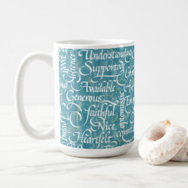 Vänskap Calligraphy Bestie Kaffemugg