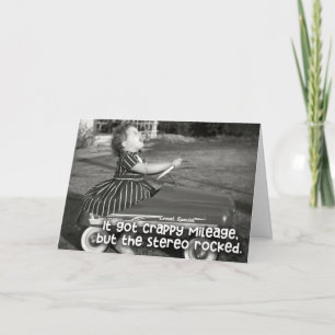 Vänskap Card - Vintage Pedal Car - Road Resa Kort