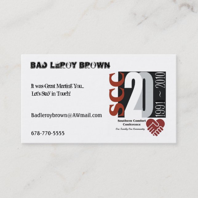 Vänskap Cards SCC-årsdaglogotypen Visitkort (Framsida)