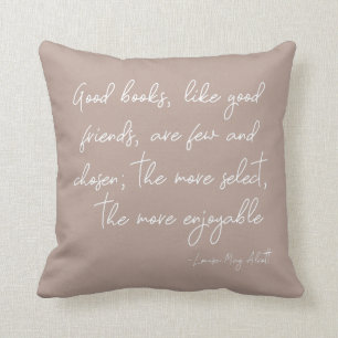 Vänskap Citat Boho-skript Lettering Taupe Kudde