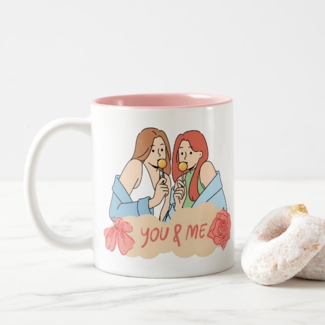 Vänskap Coffee Mugg - Besties Forever (Med munk)