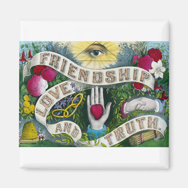 Vänskap eller symbolen för öga - Vintage Magnet (Framsidan)