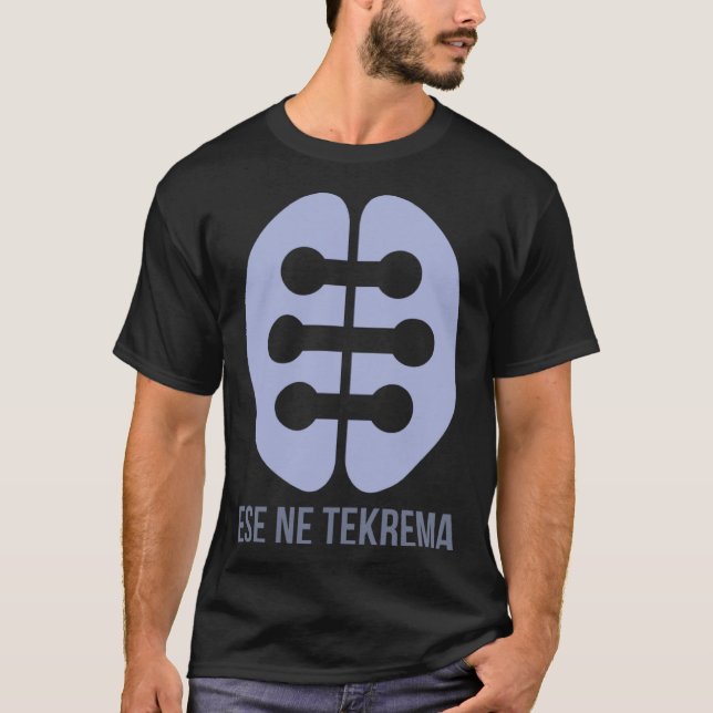 Vänskap Ese Ne Tekrema Adinkra Symbol för Väster A T Shirt (Framsida)