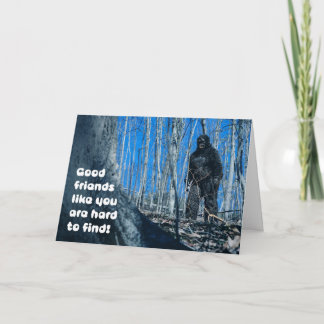 Vänskap för alla Bigfoot i skogen humor Helgkort