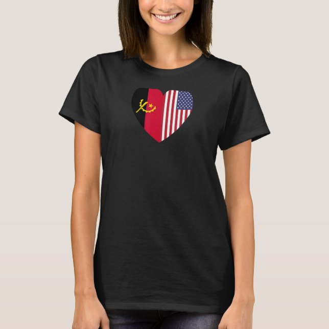 Vänskap för Amerika och Angola T Shirt (Framsida)