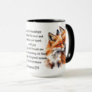 Vänskap för Cute Friend Foxes Proverbs-citat Mugg