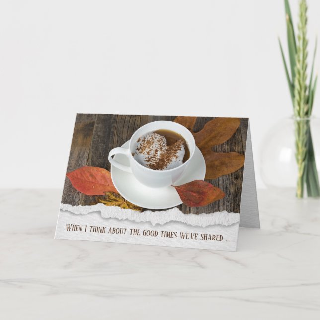 Vänskap för höstkaffe kort (Framsida)