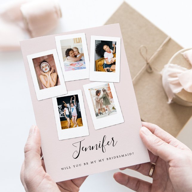 Vänskap Foton kommer att bli mitt Bridesmaid-kort Inbjudningar (Skapare uppladdad)