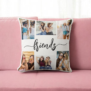Vänskap Friends 6 Photo Collage Keepsak Gift Kudde