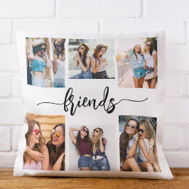 Vänskap Friends 6 Photo Collage Keepsak Gift Kudde
