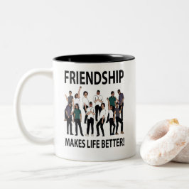 Vänskap gör att Vänskapen blir bättre Två-Tonad Mugg