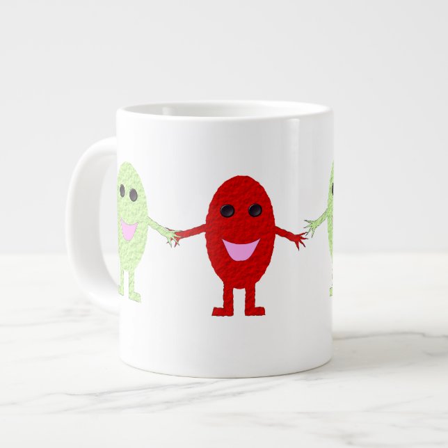 Vänskap Grapes Mugg Jumbo Mugg (Framsida vänster)